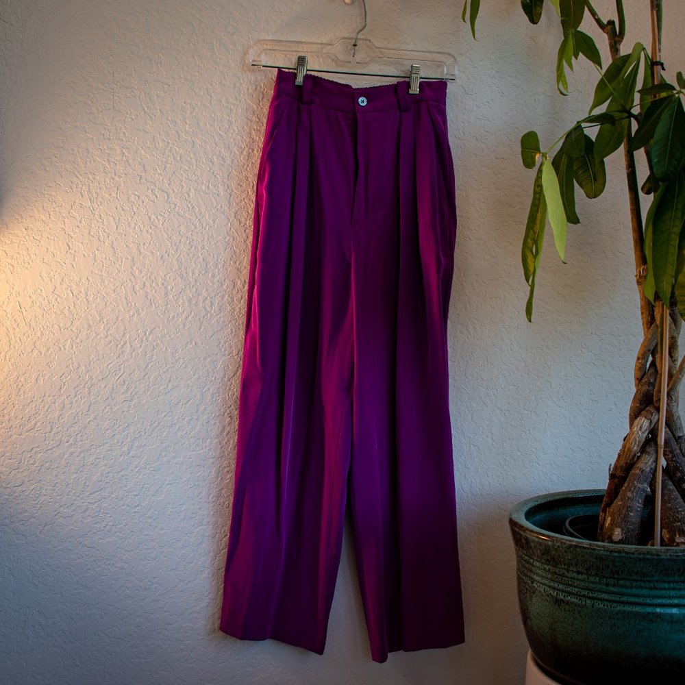 Classiques purple silk jumpsuit - Picture 2 of 4